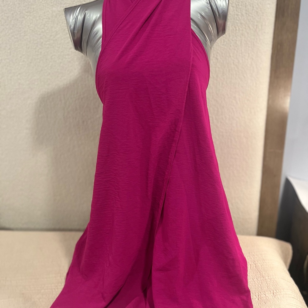 SHEIN One-Shoulder Fuchsia Dress